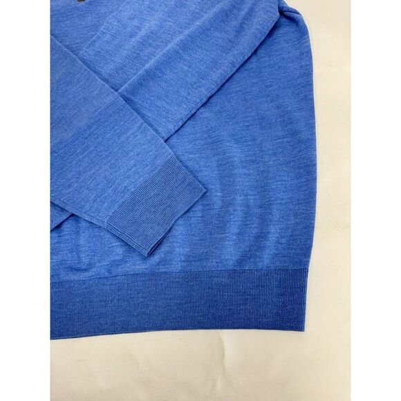 NWT Peter Millar Excursionist Flex Quarter Zip Wool Sweater VESSL Blue XXL $350 - Picture 5 of 9